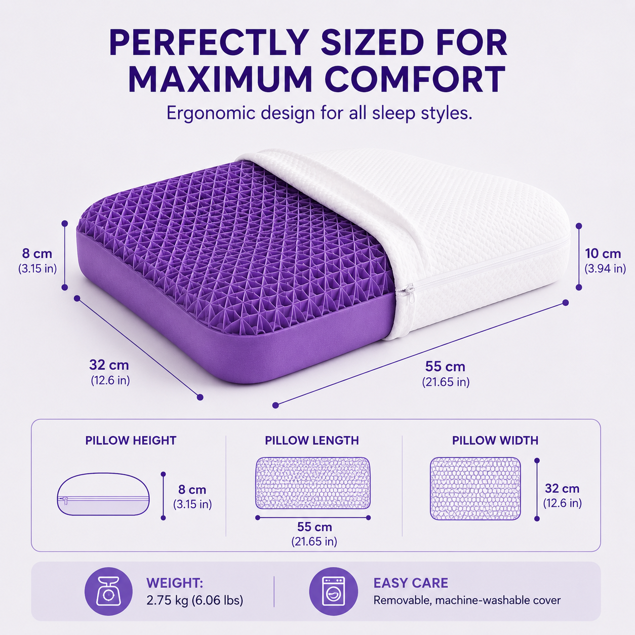 Luvo™ Ergonomic Grid Pillow
